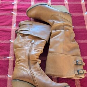 Bronx Tan Leather Heeled Boots